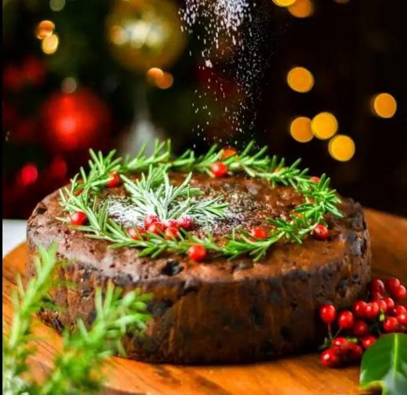 Classic Naked Christmas Fruit Cake