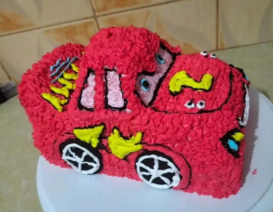 Classic Red Car Vanilla Cake