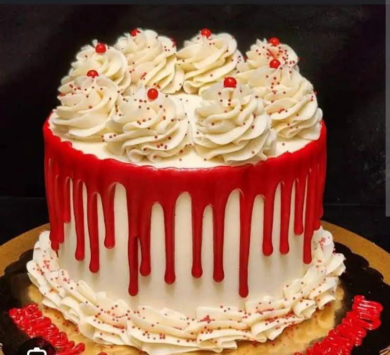 Crimson Drip Red Velvet Cake