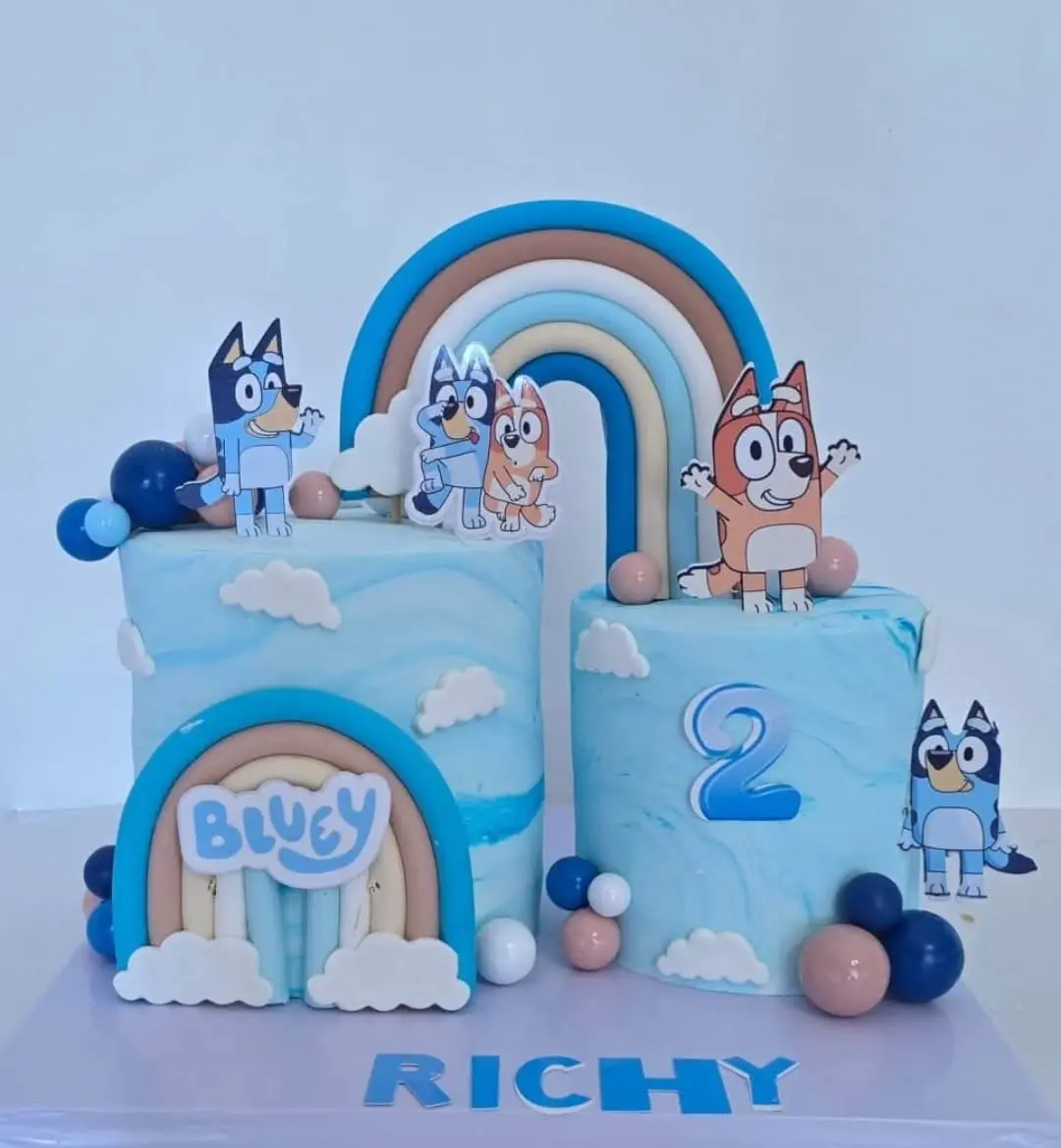 Fondant Bluey Twin Cake
