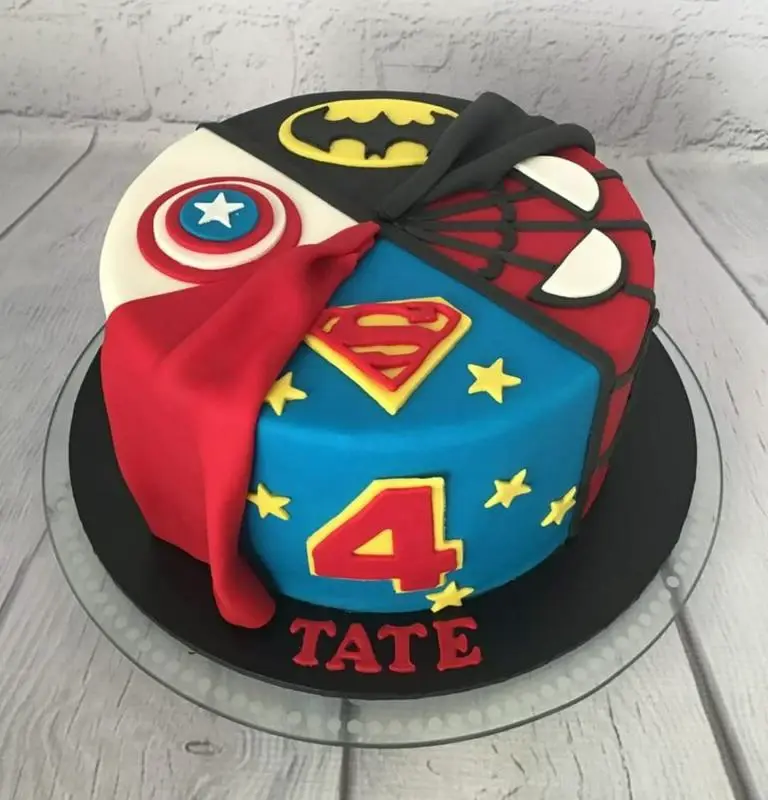 Fondant Justice League Cake