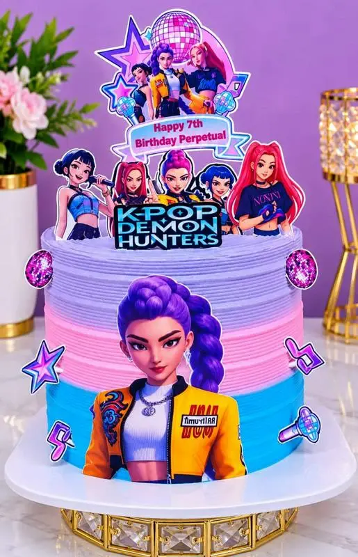 K-pop Demon Hunters Rumi themed cake
