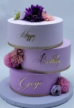 Royal Three-Tier Purple Vanilla CakeJaytal House Of Cake