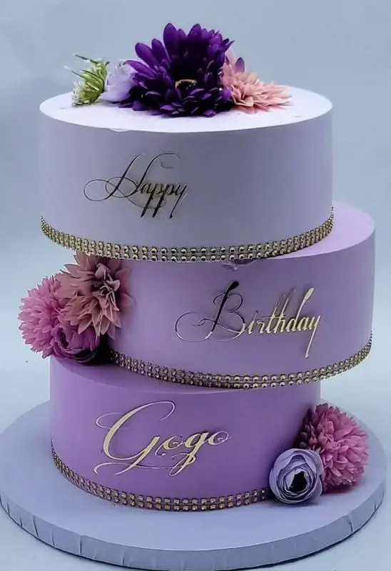 Royal Three-Tier Purple Vanilla Cake