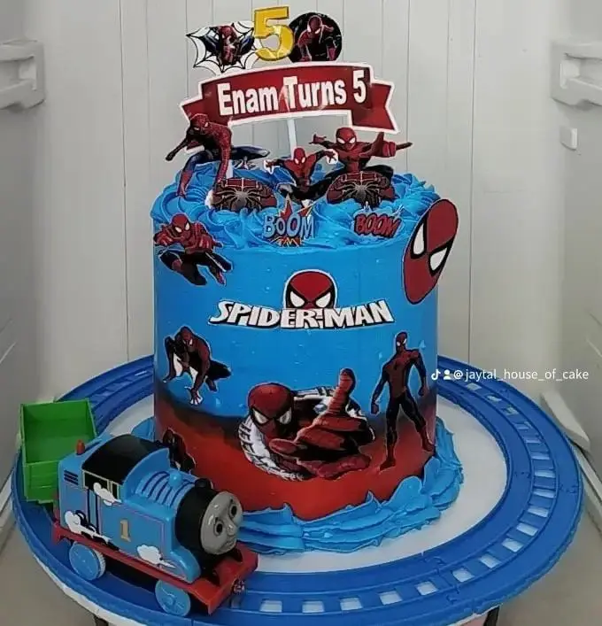 Spiderman Train Cake