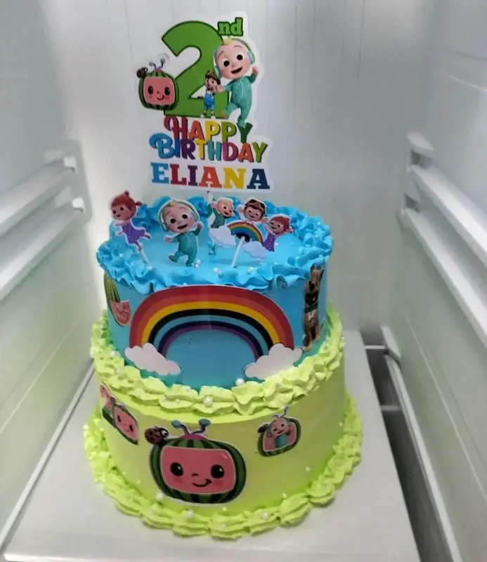 Tiered Cocomelon Themed Cake