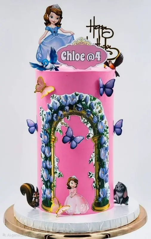 Sofia The First Themed Birthday Cake