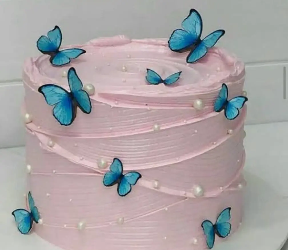Vanilla Butterfly Pearl Cake